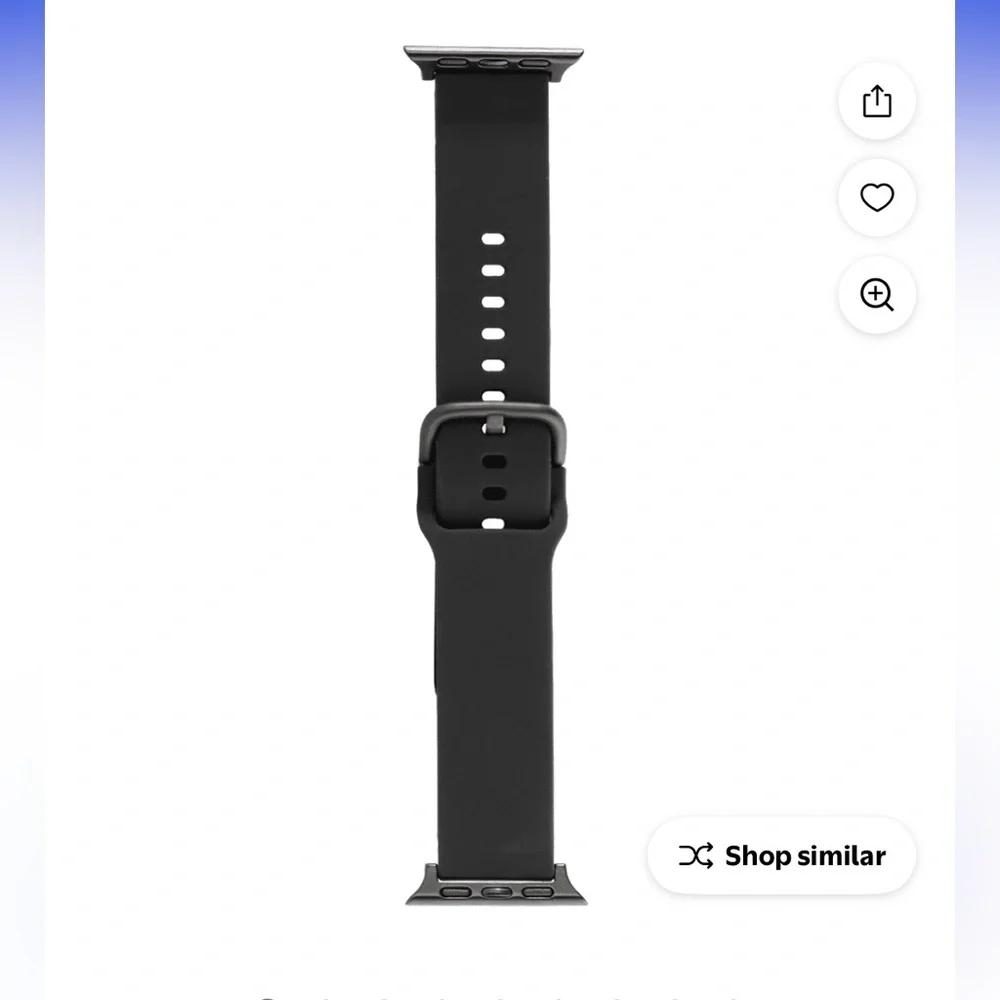 Add Onn. Universal Fit Black Silicone Watch Band New